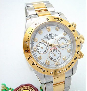 ROLEX DAYTONA TWO TONE DIAMOND WHITE REPLICA WATCH